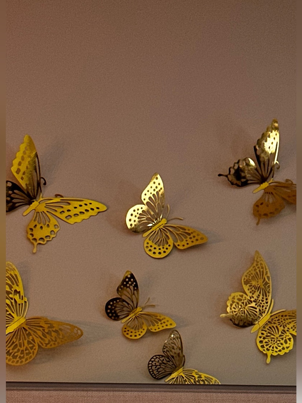Gold Butterfly Wall Art Set Decorative Metal Accents